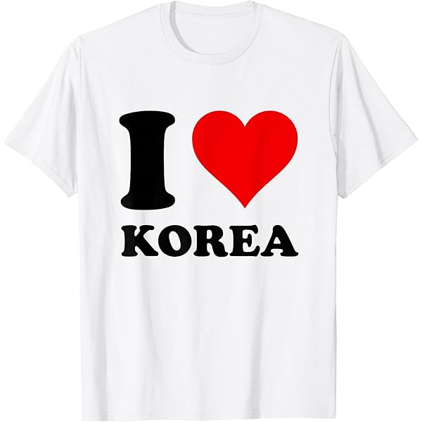 Amazon.com: Red Heart I Love Korea T-Shirt : Clothing, Shoes & Jewelry